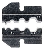 KN-974981 Плашка опрессовочная: штекеры для оптоволокна, Harting, Ø 3.0/4.95/6.5 мм, 3 гнезда KNIPEX