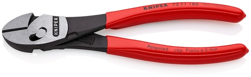 KN-7371180 TwinForce Бокорезы, 180 мм, фосфатированные, обливные ручки, двойной шарнир KNIPEX