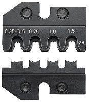 KN-974928 Плашка опрессовочная: штекеры AMP Superseal 1.5 Tyco Electronics, 0.35-0.5/0.75/1/1.5 мм², 4 гнезда KNIPEX