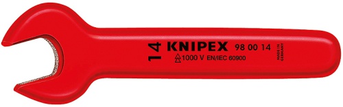 KN-980024 Ключ гаечный рожковый VDE, 24 мм, длина 210 мм, диэлектрический KNIPEX