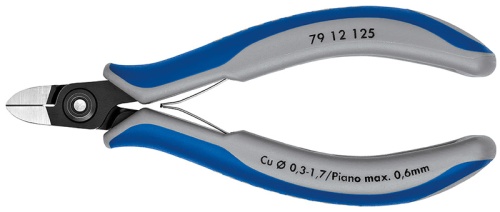 KN-7912125 Бокорезы прецизионные, округлая головка, 125 мм, 2-комп ручки KNIPEX