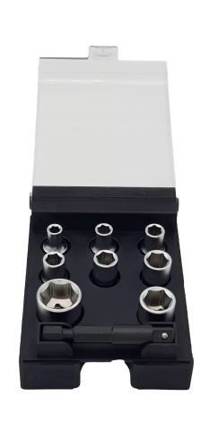 Felo Набор метрических головок с адаптером 50мм с 1/4" на E6,3 в кейсе, 9шт 05798106 фото 3
