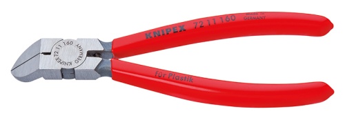 KN-7211160 Бокорезы для пластика, губки 45°, пружина, 160 мм, обливные ручки KNIPEX