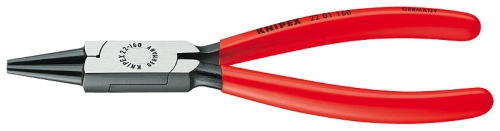 KN-2201140 Круглогубцы, губки d2.5x28 мм, длина 140 мм, фосфатированные, обливные ручки KNIPEX