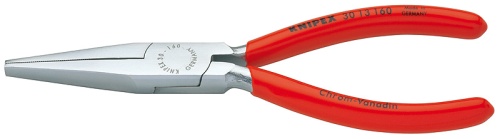 KN-3013160 Длинногубцы, плоские рифлённые губки 46.5 мм, длина 160 мм, хром, обливные ручки KNIPEX