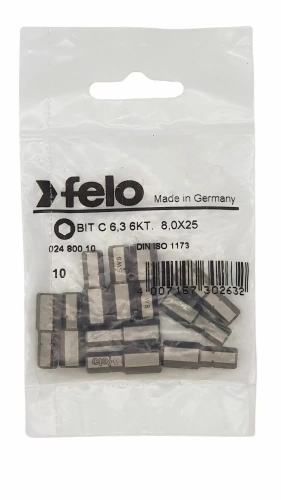 Felo Бита шестигранная серия Industrial HEX 8,0X25, 10 шт 02480010 фото 6