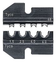 KN-974968 Плашка опрессовочная: штекеры Solar (Tyco), 1.5-6.0 мм², 4 гнезда KNIPEX