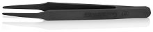 KN-920901ESD Пинцет углепластиковый ESD, 115 мм, гладкие прямые тупые губки, чёрный матовый KNIPEX