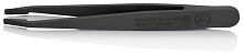 KN-920904ESD Пинцет углепластиковый ESD, 115 мм, гладкие прямые тупые губки, чёрный матовый KNIPEX