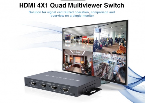 Lenkeng LKV401MS - Переключатель HDMI 4 в 1 с функцией квадрирования изображения фото 4
