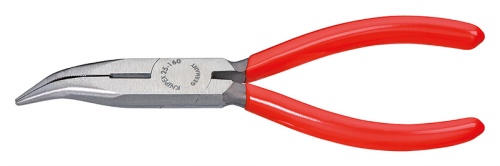 KN-2521160 Длинногубцы с режущими кромками, губки 40°, 160 мм, фосфатированные, обливные ручки KNIPEX