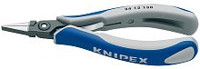 KN-3412130 Плоскогубцы захватные прецизионные для электроники, плоские широкие губки, 130 мм, 2-комп ручки KNIPEX