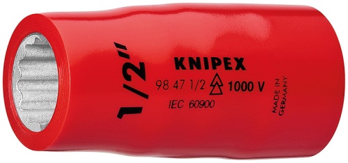 KN-98479_16 Головка торцевая VDE 1/2" 12-гранная, 9/16", диэлектрическая KNIPEX