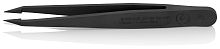 KN-920902ESD Пинцет углепластиковый ESD, 115 мм, гладкие прямые игловидные губки, чёрный матовый KNIPEX