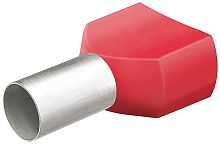 KN-9799377 Гильзы контактные сдвоенные изолированные (НШВИ), красные, 2x10.00 мм², 50 шт, 24 мм KNIPEX