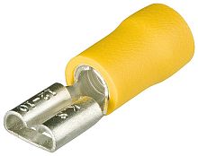KN-9799022 Гильзы флажковые, изолированные, жёлтые, 6.3 x 0.8 мм, 4.0-6.0 мм², 100 шт KNIPEX