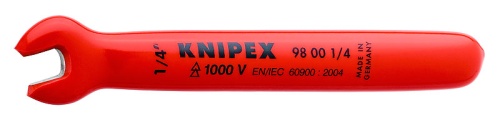 KN-98001_4 Ключ гаечный рожковый VDE, 1/4", длина 108 мм, диэлектрический KNIPEX