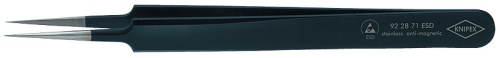 KN-922871ESD Пинцет универсальный ESD, нерж, 110 мм, гладкие прямые игловидные губки KNIPEX