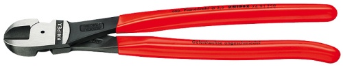 KN-7491250SB Бокорезы особо мощные, режущие кромки по центру, 250 мм, фосфатированные, обливные ручки, SB KNIPEX