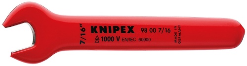 KN-98007_16 Ключ гаечный рожковый VDE, 7/16", длина 121 мм, диэлектрический KNIPEX