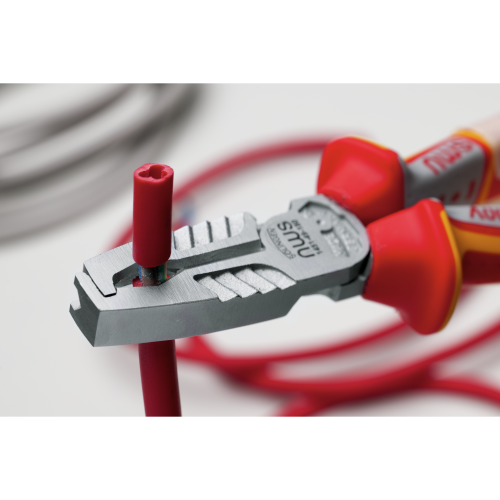 Клещи для разделки кабеля MultiCutter диэлектр.1000В VDE 180 мм, покр.Crom,рукоятки SoftGripp3K NWS 1451-49-VDE-180 фото 3