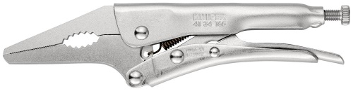 KN-4134165 Зажим ручной с фиксацией, длинные узкие губки, круг 20 мм, квадрат 10 мм, под ключ 24 мм, длина 165 мм KNIPEX