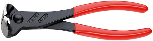 KN-6801180SB Кусачки торцевые, 180 мм, фосфатированные, обливные ручки, SB KNIPEX