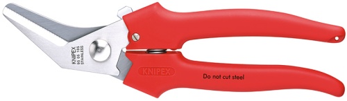 KN-9505185 Ножницы комбинированные для реза картона, пластика, фольги, губки 40°, 185 мм, нерж. хирургическая сталь KNIPEX