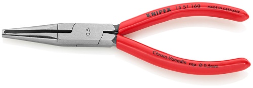 KN-1551160 Стриппер для тонких кабелей, Ø 0.5 мм, прецизионная призма, 160 мм, обливные ручки KNIPEX