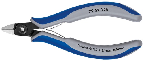 KN-7952125 Бокорезы прецизионные, острая головка, зажим для проволоки, 125 мм, 2-комп ручки KNIPEX