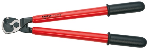 KN-9517500 Кабелерез VDE, кабель Ø 27 мм (150 мм²), длина 500 мм, Al корпус, обливные диэлектрические ручки KNIPEX