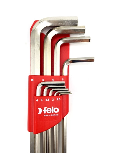 Felo Набор ключей Г-образных шестигранных удлиненных 9шт HEX 1,5-10,0мм 34600911 фото 3