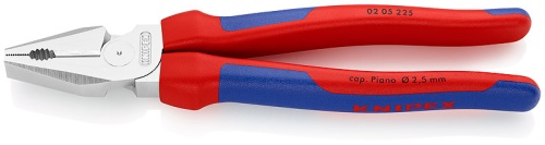 KN-0205225 Плоскогубцы комбинированные особой мощности, 225 мм, хром, 2-комп ручки KNIPEX