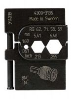 PM-4300-3136 Матрица Pressmaster 4300-3136 RG 58. 59. 62. 71 для Коаксиальных коннекторов: 0.69 мм и 5.41 мм и 6.48 мм
