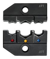 KN-974906PI Плашка опрессовочная: изолированные кабельные наконечники PIDG, 0.5 -6.0 мм², 3 гнезда KNIPEX
