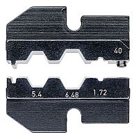 KN-974940 Плашка опрессовочная: коаксиал RG 58/59/62/71/223, 5.4/6.48/1.72 мм, гильзы 6.4/7.6/2.1 мм, 3 гнезда KNIPEX