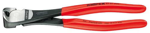 KN-6701200SB Кусачки торцевые особой мощности, 200 мм, фосфатированные, обливные ручки, SB KNIPEX