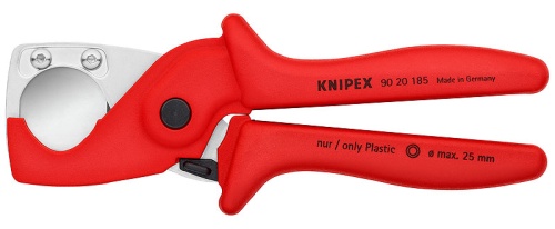 KN-9020185SB PlastiCut Труборез-ножницы для шлангов и защитных труб, Ø 25 мм, длина 185 мм, SB KNIPEX