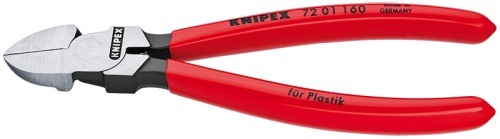 KN-7201160SB Бокорезы для пластика, пружина, 160 мм, обливные ручки, SB KNIPEX