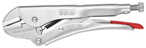 KN-4124225 Зажим ручной, плоские губки, круг 25 мм, квадрат 16 мм, под ключ 30 мм, длина 225 мм KNIPEX