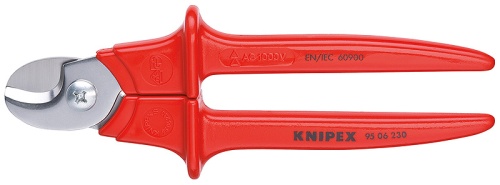 KN-9506230 Кабелерез VDE, Ø 16 мм (50 мм²), 230 мм, нерж. хирургическая сталь, 1-комп диэлектрические ручки KNIPEX