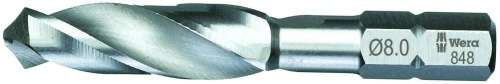WE-104621 848/1 HSS Бита-сверло спиральное по металлу, 1/4" C6.3, 8.5 x 53 мм WERA