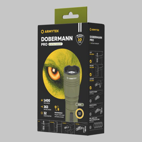 Фонарь Armytek Dobermann Pro Magnet USB Olive (теплый свет) F07501WO фото 5