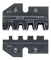 KN-974904 Плашка опрессовочная: штекеры открытые неизолированные 2.8/4.8 мм, 0.1-2.5 мм², 4 гнезда KNIPEX