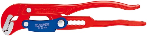 KN-8360010 Ключ трубный 1", S-образные губки, с быстрой регулировкой, зев 42 мм, длина 330 мм, красный KNIPEX